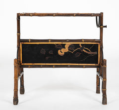 Bamboo Cake Stand Flip Top Table with Lacquered Top