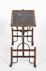 Bamboo Cake Stand Flip Top Table with Lacquered Top
