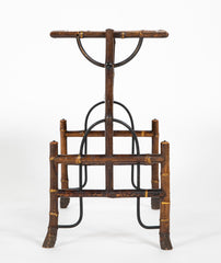 Bamboo Cake Stand Flip Top Table with Lacquered Top