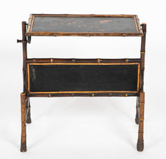 Bamboo Cake Stand Flip Top Table with Lacquered Top