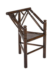 Jacobean Style 3 Legged Chair with Plank Seat & Turned Spindles