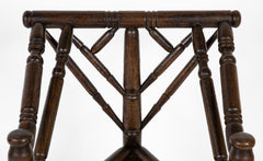 Jacobean Style 3 Legged Chair with Plank Seat & Turned Spindles