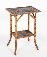An English Rectangular Two Tier Bamboo Table