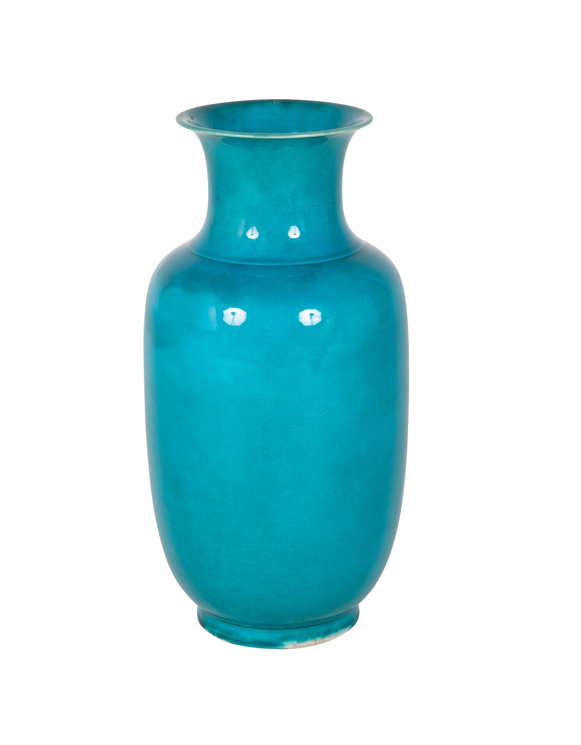 A Qing Dynasty Period Turquoise Flared Lip Vase