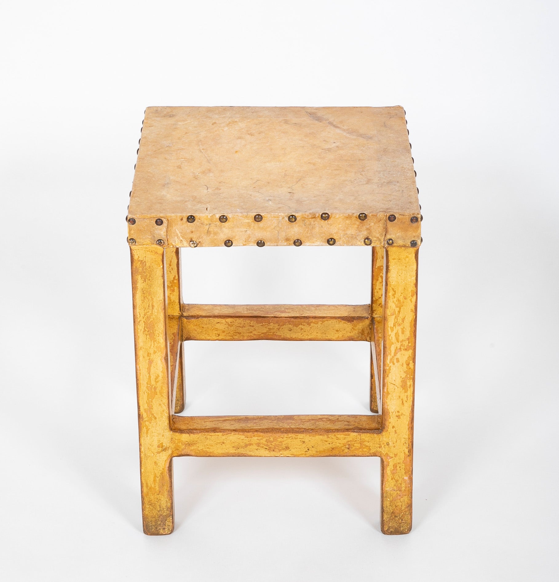 Charming Late 20th Century Small Side Table with Parchment Top