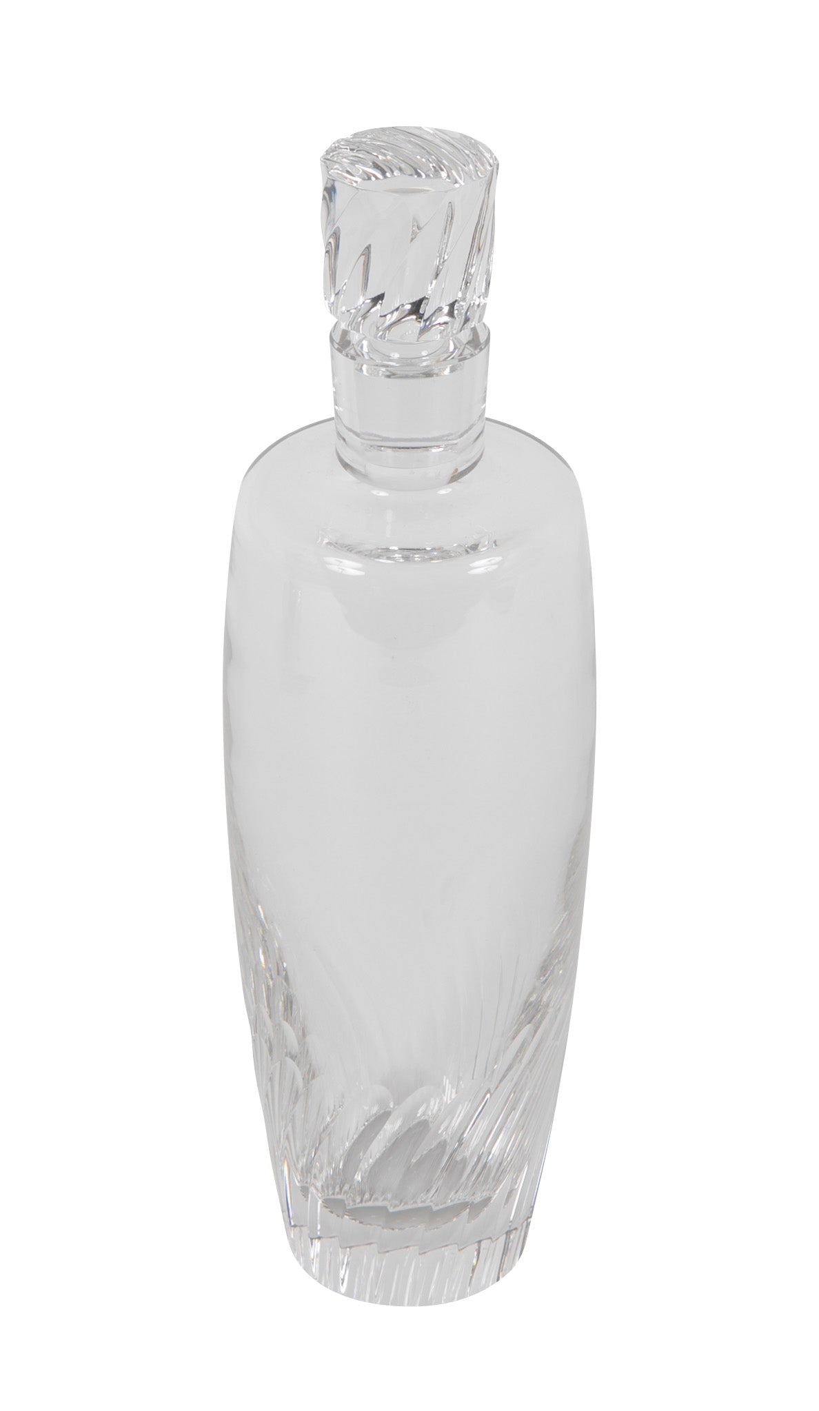 Steuben Crystal Decanter with Swirl Design to Base & Stopper
