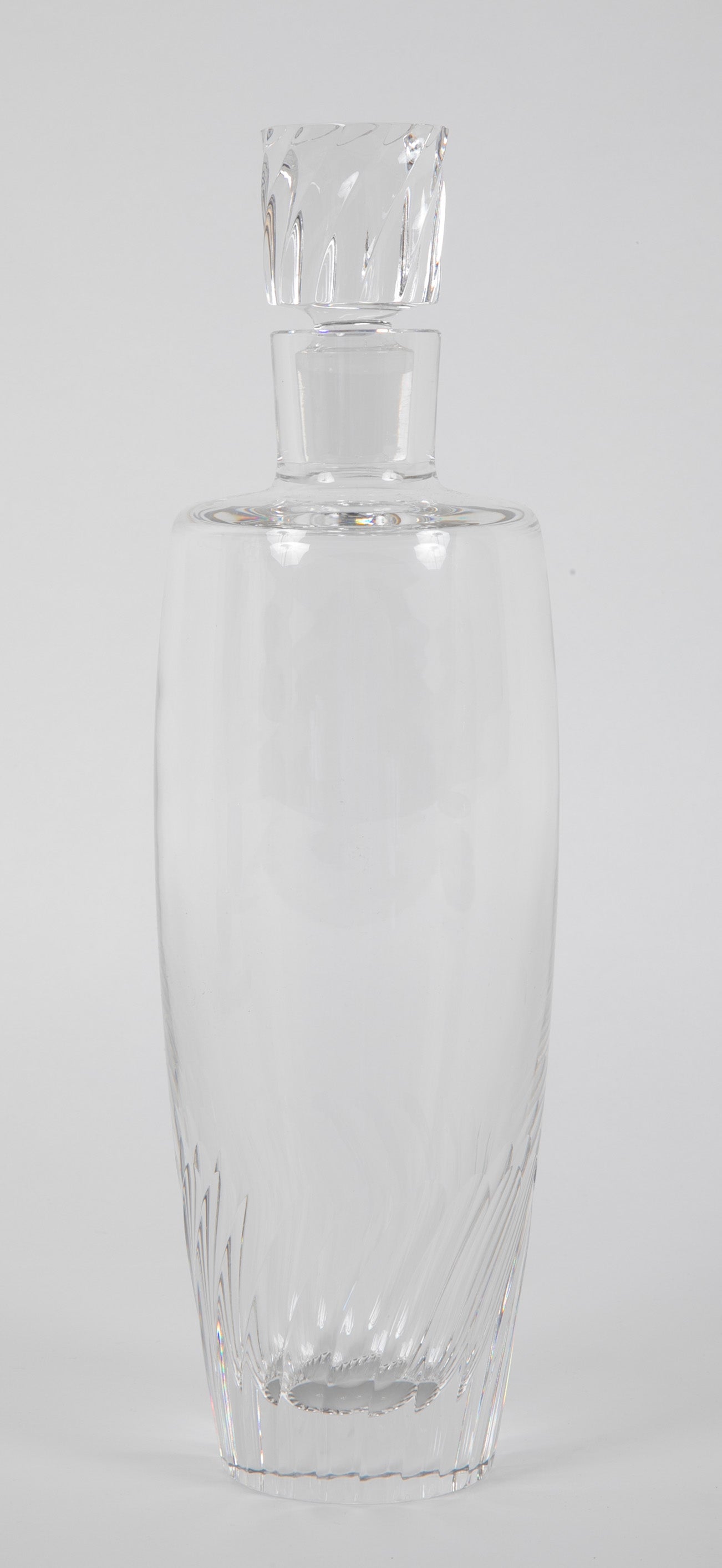 Steuben Crystal Decanter with Swirl Design to Base & Stopper