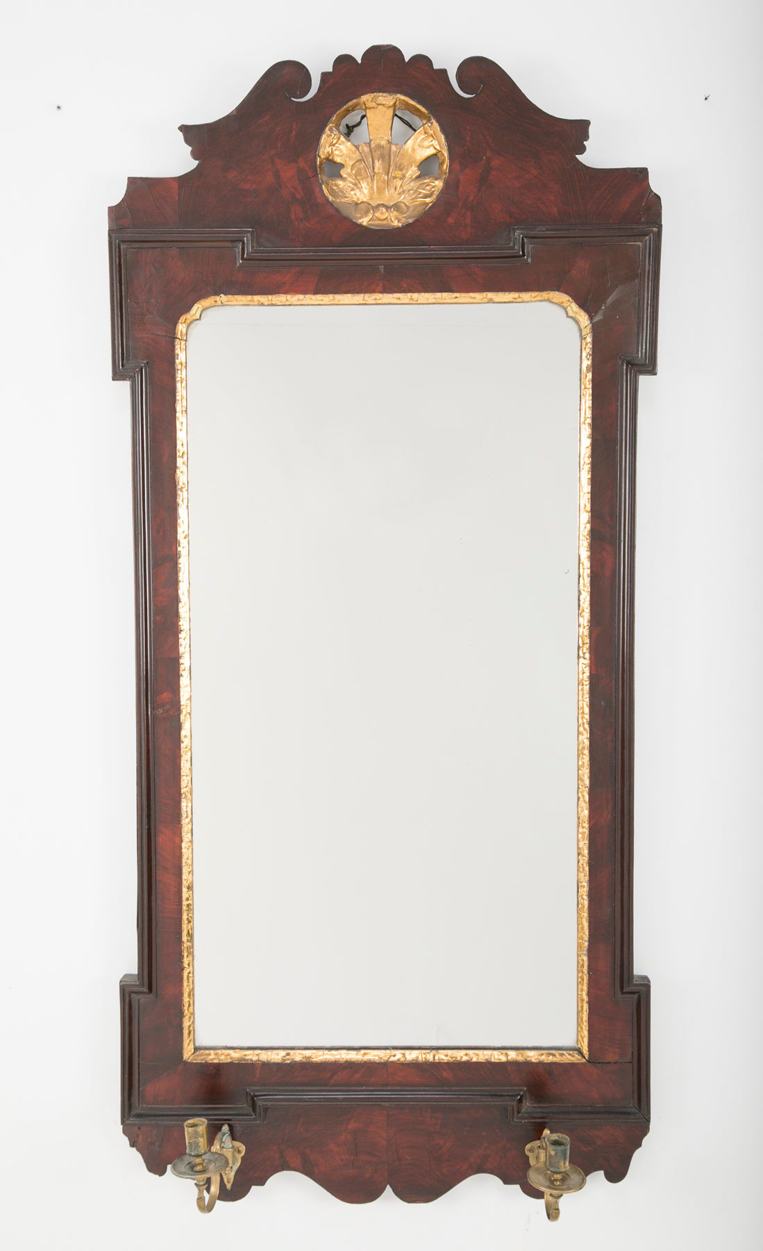 George II Walnut Sconce Mirror