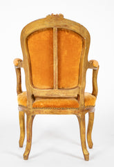 A Rare Pair of Giltwood Louis XV Child's Chairs