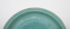 Large Chinese Stoneware Charger with Turquoise Glaze