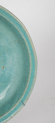 Large Chinese Stoneware Charger with Turquoise Glaze