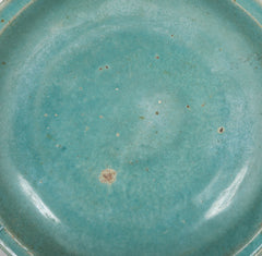 Large Chinese Stoneware Charger with Turquoise Glaze