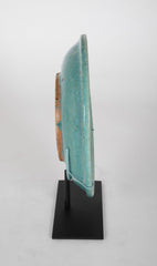 Large Chinese Stoneware Charger with Turquoise Glaze