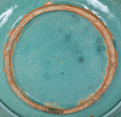 Large Chinese Stoneware Charger with Turquoise Glaze