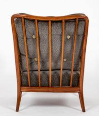 A Pair of Mid-Century Open Arm Chairs with Ottomans Attributed to Paolo Buffa