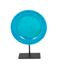 French Brilliant Blue Glazed Charger Designed by La Chenal