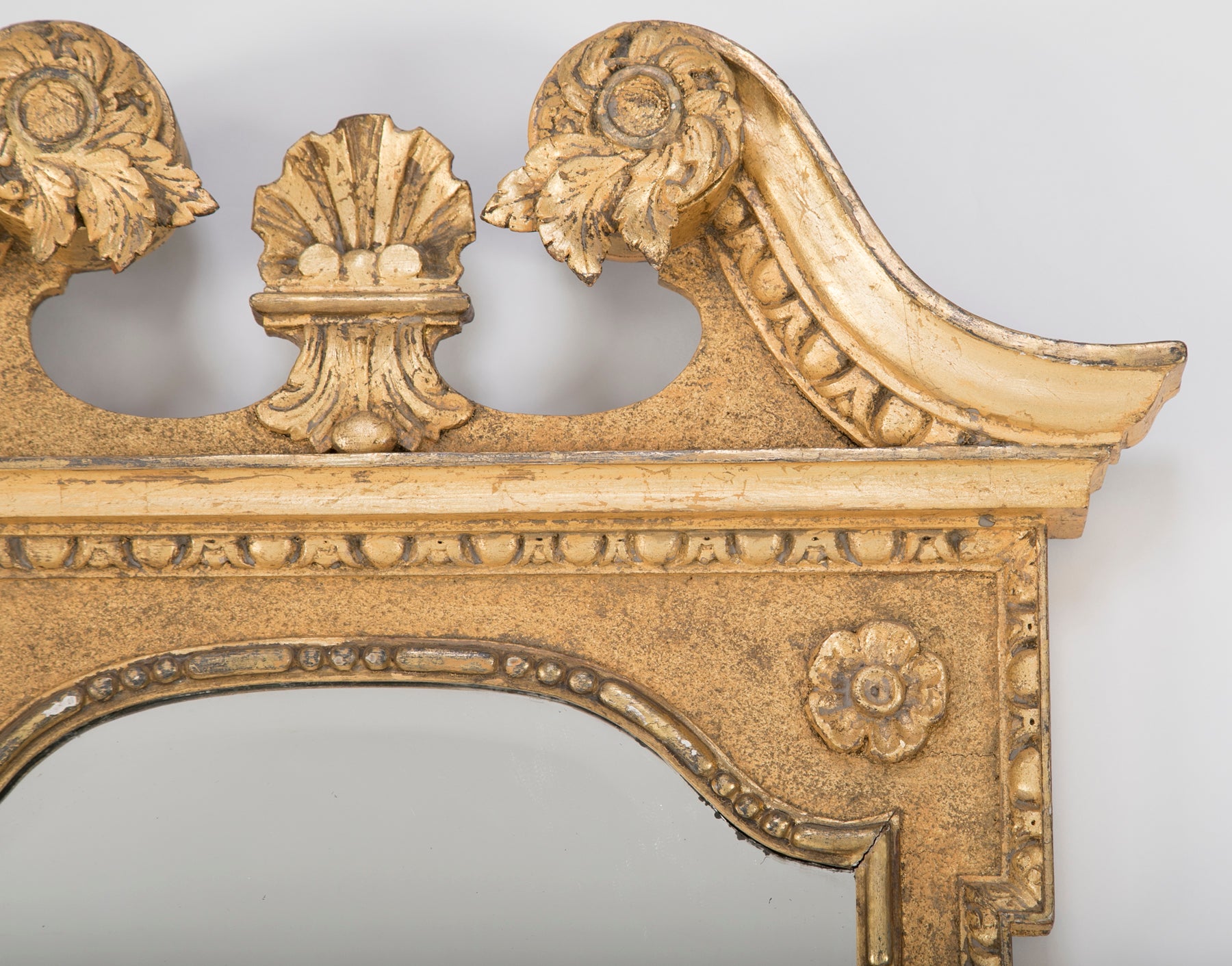 George II Period Carved & Gilded Gesso Looking Glass