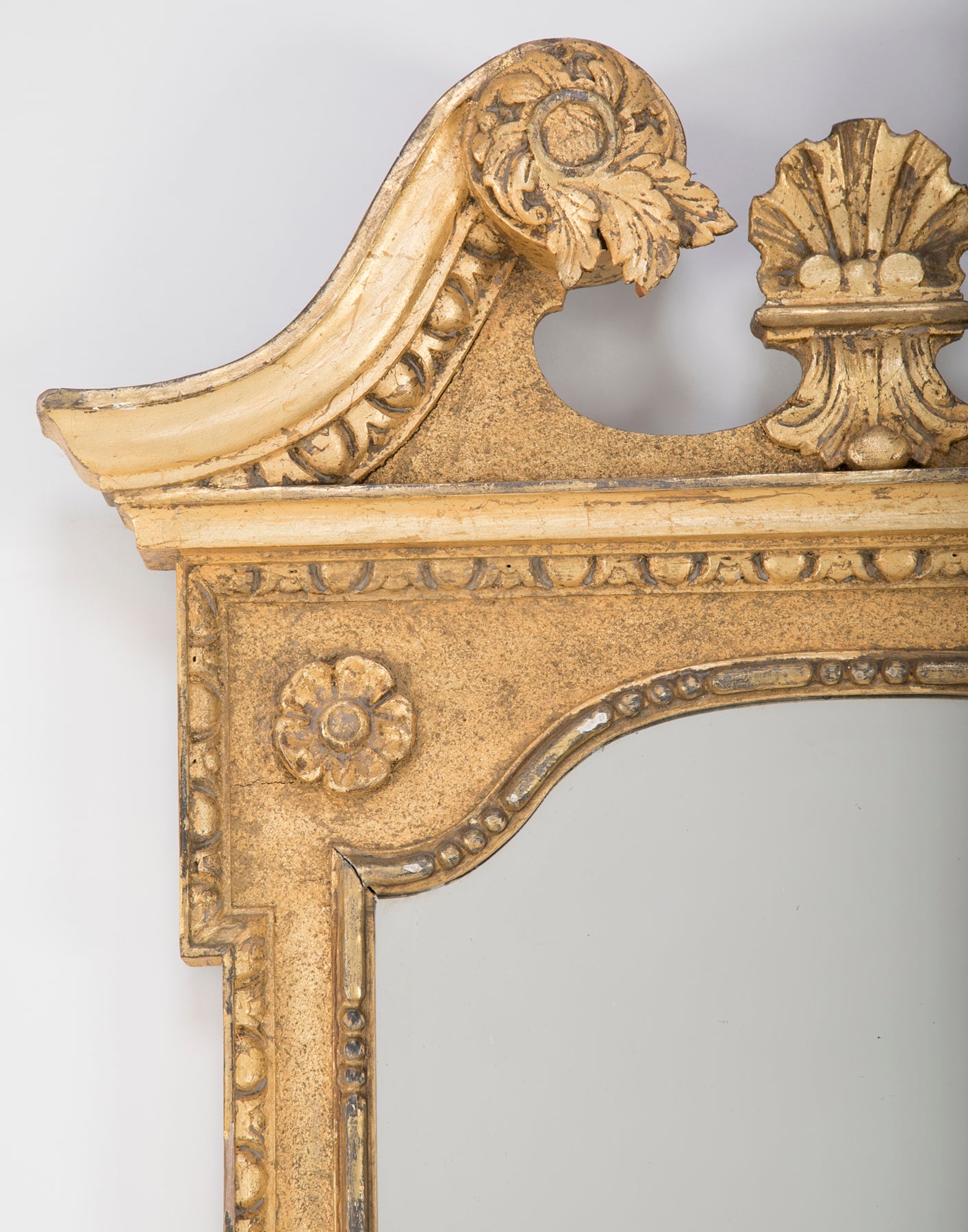 George II Period Carved & Gilded Gesso Looking Glass
