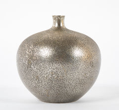 A Japanese Mid-Century Round Silvered Bronze Vase