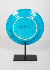 French Brilliant Blue Glazed Charger Designed by La Chenal