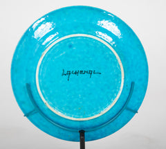 French Brilliant Blue Glazed Charger Designed by La Chenal