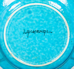 French Brilliant Blue Glazed Charger Designed by La Chenal