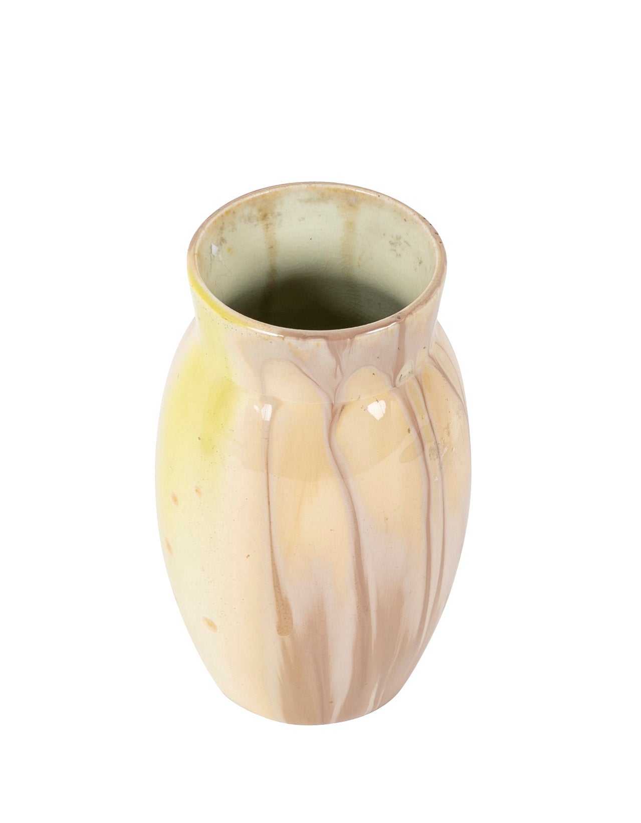 Pierre Adrien Dalpayrat Ovoid Vase with Upright Collar and Brown & Beige Glaze