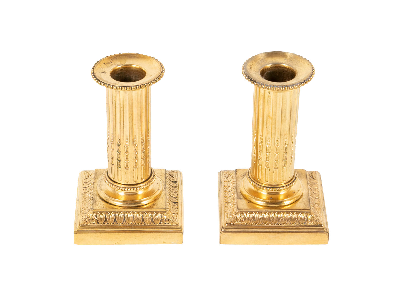 Pair of French 19th Century Neoclassical Candlesticks Stamped Cailar Bayard