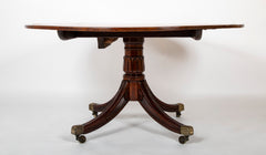 English Mahogany Tilt Top Center Table with Leather Lined Top