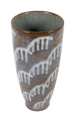 Andre Naudy for Sevres Vase with White on Brown Design