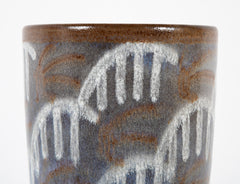 Andre Naudy for Sevres Vase with White on Brown Design