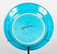 French Brilliant Blue Glazed Charger Designed by La Chenal