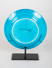 French Brilliant Blue Glazed Charger Designed by La Chenal