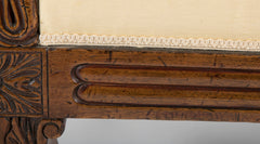 Irish Regency Carved Walnut Armchair