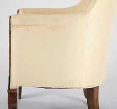 Irish Regency Carved Walnut Armchair