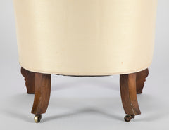 Irish Regency Carved Walnut Armchair