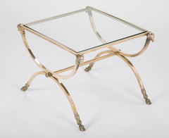 Italian Neoclassical Style Bronze & Glass Side Table