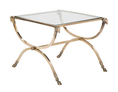 Italian Neoclassical Style Bronze & Glass Side Table