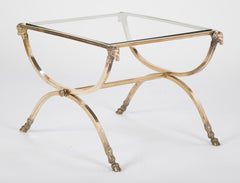 Italian Neoclassical Style Bronze & Glass Side Table