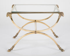 Italian Neoclassical Style Bronze & Glass Side Table