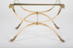 Italian Neoclassical Style Bronze & Glass Side Table