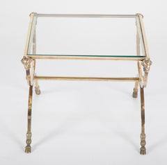 Italian Neoclassical Style Bronze & Glass Side Table