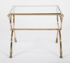 Italian Neoclassical Style Bronze & Glass Side Table