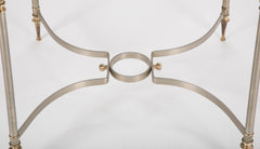 Maison Jansen Style Steel & Bronze Side Table