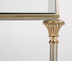 Maison Jansen Style Steel & Bronze Side Table