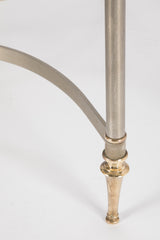 Maison Jansen Style Steel & Bronze Side Table