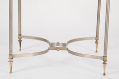 Maison Jansen Style Steel & Bronze Side Table