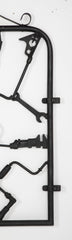 A Garden Gate in Wrought Iron with Antique Farm Tools by Rodney Rosebrook