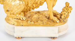 Early 19th Century Pair of Ormolu Goats on Marble Bases