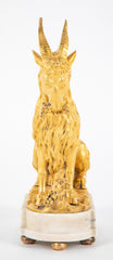 Early 19th Century Pair of Ormolu Goats on Marble Bases